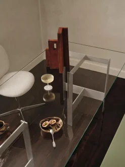 Ferm Living Mesa de comedor de vidrio y metal Lager, 200 x 90 cm^ Mesas De Comedor|Mesas De Comedor