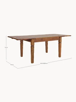 Bizzotto Mesa de comedor extensible de madera de acacia Chateaux, 120 - 200 X 90 cm