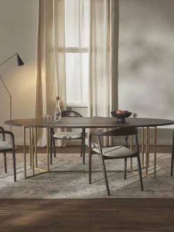 Westwing Collection Mesa de comedor ovalada de madera de mango Luca, tamaños diferentes