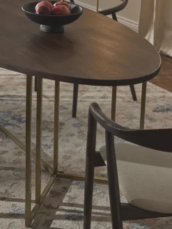 Westwing Collection Mesa de comedor ovalada de madera de mango Luca, tamaños diferentes