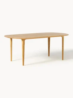 Westwing Collection Mesa de comedor ovalada de madera de roble maciza Archie, 200 x 100 cm