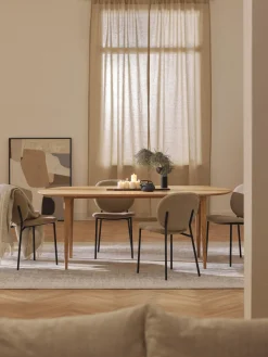 Westwing Collection Mesa de comedor ovalada de madera de roble maciza Archie, 200 x 100 cm