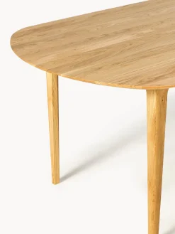 Westwing Collection Mesa de comedor ovalada de madera de roble maciza Archie, 200 x 100 cm