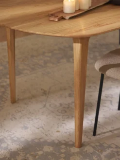 Westwing Collection Mesa de comedor ovalada de madera de roble maciza Archie, 200 x 100 cm