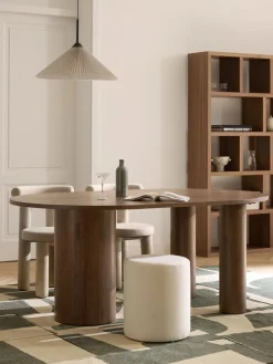 Westwing Collection Mesa de comedor ovalada de roble Dunia, tamaños diferentes