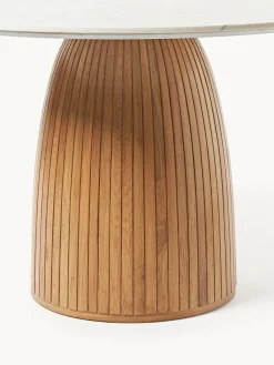 Westwing Collection Mesa de comedor redonda con tablero de mármol Nelly, tamaños diferentes