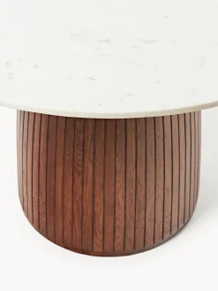 Westwing Collection Mesa de comedor redonda con tablero de mármol Nelly, tamaños diferentes