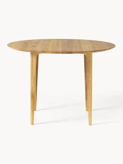 Westwing Collection Mesa de comedor redonda de madera de roble maciza Archie, Ø 110 cm