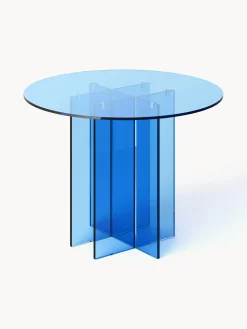 Westwing Collection Mesa de comedor redonda de vidrio Anouk, tamaños diferentes