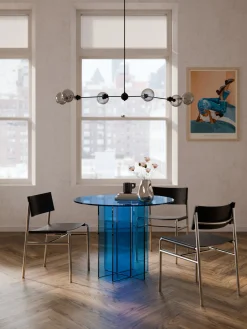 Westwing Collection Mesa de comedor redonda de vidrio Anouk, tamaños diferentes