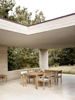 Carl Hansen & Søn Mesa de jardín de madera de teca AH901, 203 x 100 cm