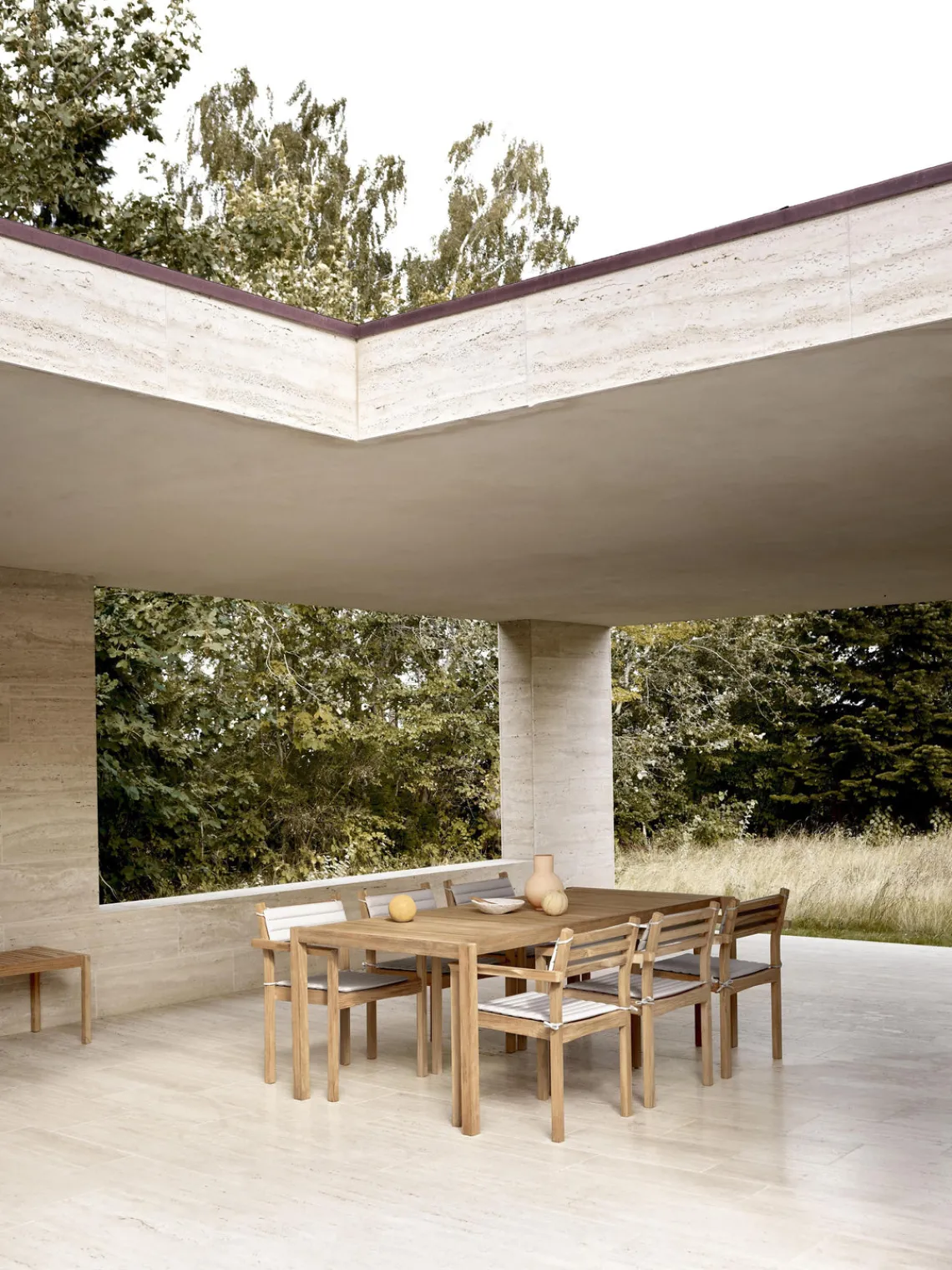 Carl Hansen & Søn Mesa de jardín de madera de teca AH901, 203 x 100 cm