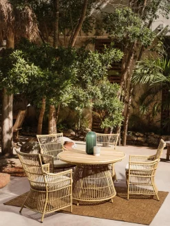 Bizzotto Mesa de jardín redonda de madera de teca Tavolo, Ø 110 cm