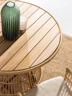 Bizzotto Mesa de jardín redonda de madera de teca Tavolo, Ø 110 cm