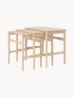 Carl Hansen & Søn Mesas auxiliares de madera de roble CH004, 3 uds.