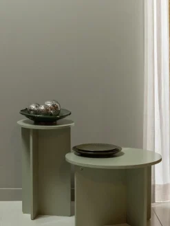 Mesas auxiliares redondas de madera de pino Ronny, 2 uds.^ Mesas Auxiliares