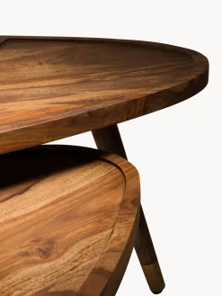 Dutchbone Mesas de centro ovaladas de madera sheesham Sham, 2 uds.^ Mesas De Centro|Mesas De Centro