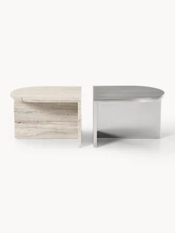 Westwing Collection Mesas de centro ovaladas de metal y mármol Leander, 2 uds.^ Mesas De Centro|Mesas De Centro