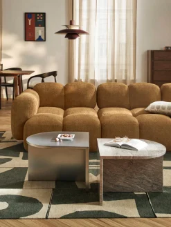 Westwing Collection Mesas de centro ovaladas de metal y mármol Leander, 2 uds.^ Mesas De Centro|Mesas De Centro