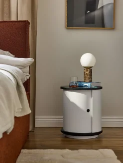 Westwing Collection Mesilla de noche con puerta corredera Svea