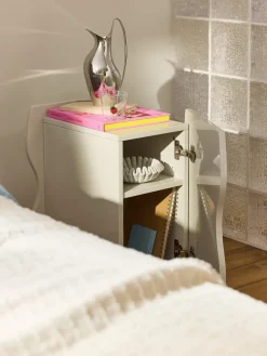 Westwing Collection Mesita de noche brillante Emina^ Mesitas De Noche|Mesitas De Noche