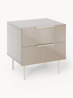 Westwing Collection Mesita de noche de alto brillo Lenne