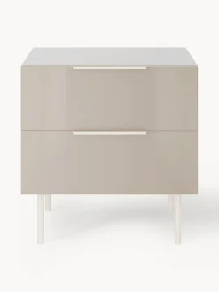 Westwing Collection Mesita de noche de alto brillo Lenne