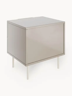 Westwing Collection Mesita de noche de alto brillo Lenne