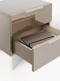 Westwing Collection Mesita de noche de alto brillo Lenne