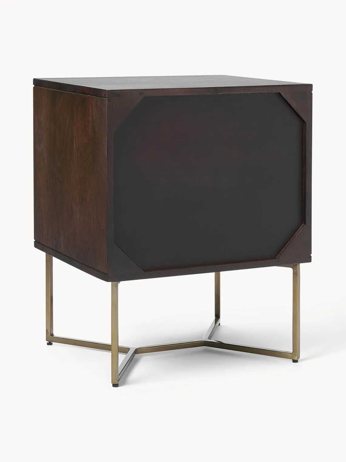 Westwing Collection Mesita de noche de madera de mango con diseño espiga Luca^ Mesitas De Noche|Mesitas De Noche