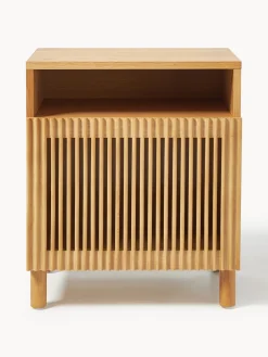 Mesita de noche de madera de roble Beyla^ Mesitas De Noche|Mesitas De Noche