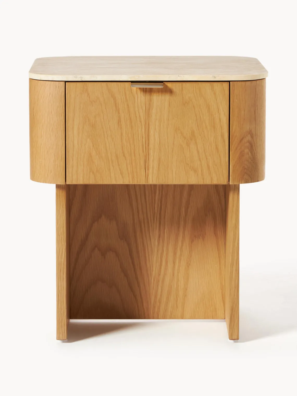 Westwing Collection Mesita de noche de madera con tablero de mármol Zumi^ Mesitas De Noche|Mesitas De Noche