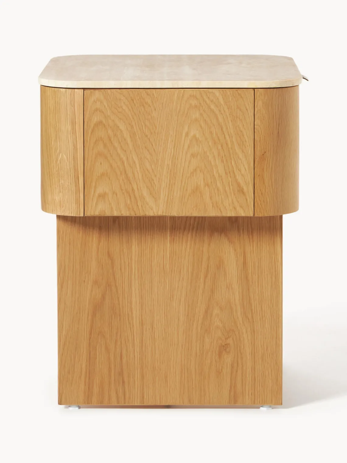 Westwing Collection Mesita de noche de madera con tablero de mármol Zumi^ Mesitas De Noche|Mesitas De Noche