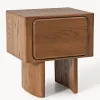 Westwing Collection Mesita de noche de madera de roble Chandler