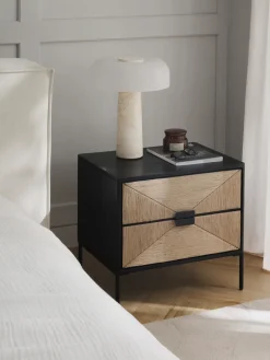 Westwing Collection Mesita de noche de madera de mango June, con cajones