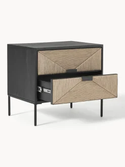 Westwing Collection Mesita de noche de madera de mango June, con cajones