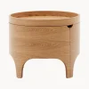 Mesita de noche redonda de madera de eucalipto con espacio de almacenamiento Octavia^ Mesitas De Noche|Mesitas De Noche