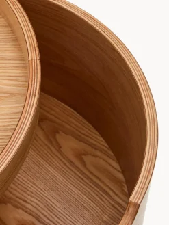 Mesita de noche redonda de madera de eucalipto con espacio de almacenamiento Octavia^ Mesitas De Noche|Mesitas De Noche