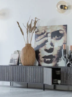 Mueble TV de madera de fresno Avourio, 3 puertas