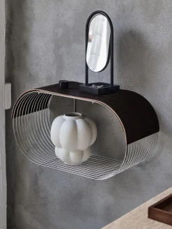 AYTM Panel para estante de pared de madera de roble Curva^ Estanterías De Pared