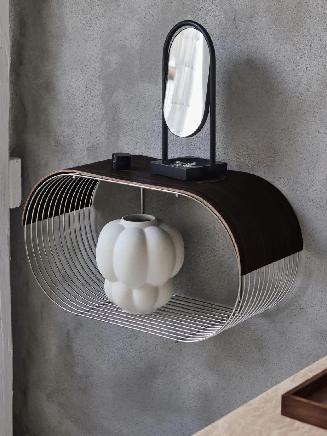 AYTM Panel para estante de pared de madera de roble Curva^ Estanterías De Pared