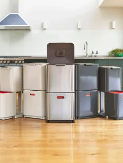 Joseph Joseph Papelera de reciclaje Totem, 2x20 L^ Cubos De Basura Y Reciclaje|Almacenaje De Cocina