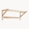 Jotex Perchero de pared con estante para sombreros de madera de pino Cole