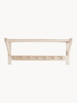 Jotex Perchero de pared con estante para sombreros de madera de pino Cole