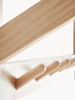 Jotex Perchero de pared con estante para sombreros de madera de pino Cole