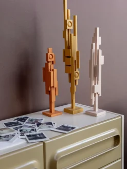 HKLIVING Pieza decorativa de madera de teca Skyline^ Figuras Decorativas|Jarrones