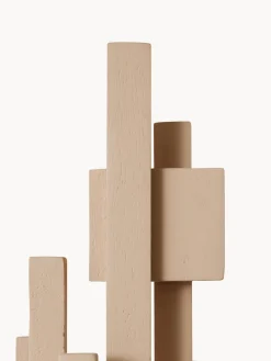 HKLIVING Pieza decorativa de madera de teca Skyline^ Figuras Decorativas|Jarrones