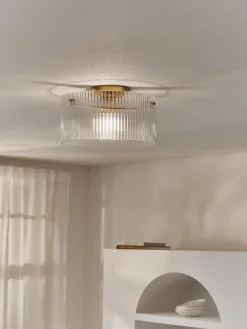 Westwing Collection Plafón de vidrio acanalado Emmi^ Plafones|Lámparas De Techo