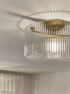 Westwing Collection Plafón de vidrio acanalado Emmi^ Plafones|Lámparas De Techo