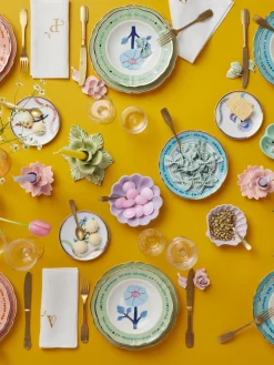 Bitossi Home Plato hondo artesanal de porcelana Hibiscus